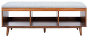Cricket Open Shelf Bench W/ Cushion/Grey Linen - Cool Stuff & Accessories
