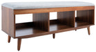Cricket Open Shelf Bench W/ Cushion/Grey Linen - Cool Stuff & Accessories
