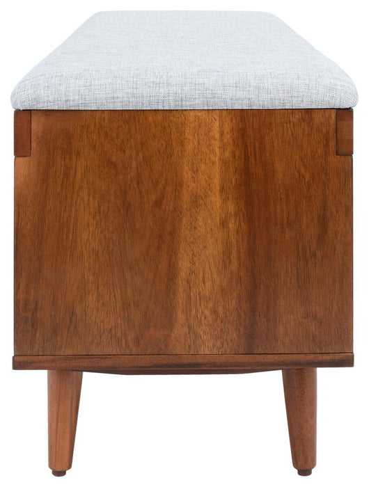 Cricket Open Shelf Bench W/ Cushion/Grey Linen - Cool Stuff & Accessories