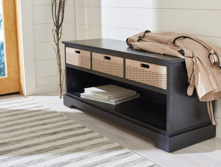 Landers 3 Drawer Storage Bench/Black - Cool Stuff & Accessories
