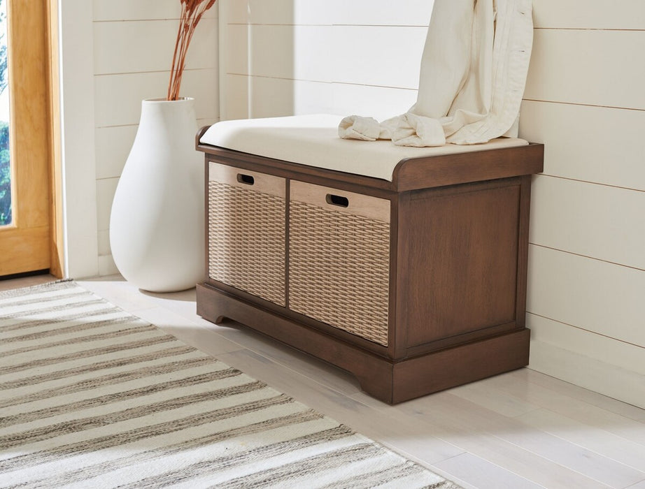 Landers 2 Drawer / Cushion Storage Bench/ Brown - Cool Stuff & Accessories