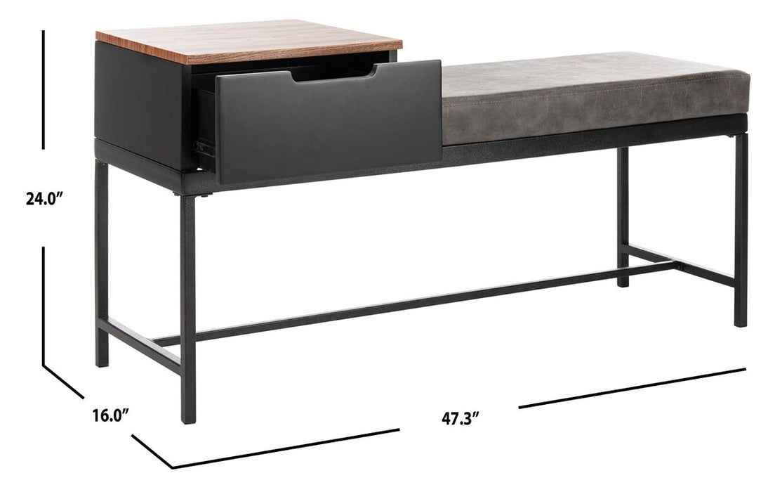 Maruka Bench With Storage/Light Brown/Grey - Cool Stuff & Accessories