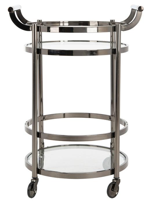 Sienna Contemporary Gunmetal 2 Tier Round Bar Cart - Cool Stuff & Accessories