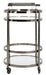 Sienna Contemporary Gunmetal 2 Tier Round Bar Cart - Cool Stuff & Accessories