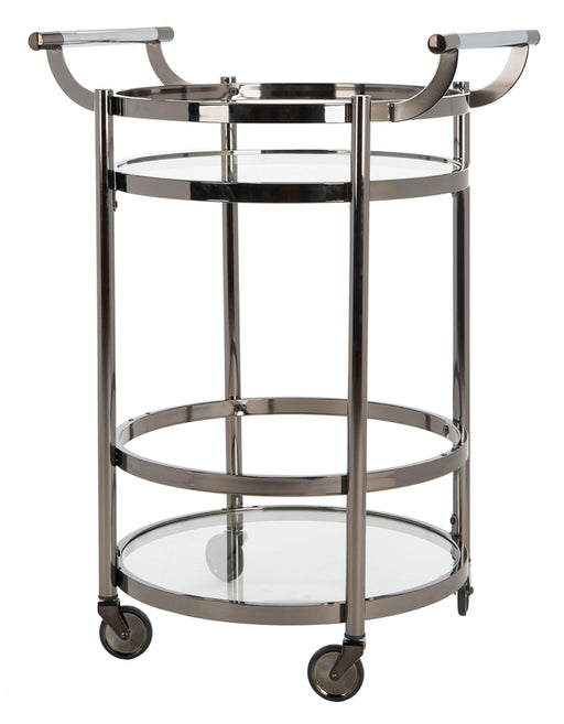 Sienna Contemporary Gunmetal 2 Tier Round Bar Cart - Cool Stuff & Accessories