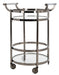 Sienna Contemporary Gunmetal 2 Tier Round Bar Cart - Cool Stuff & Accessories