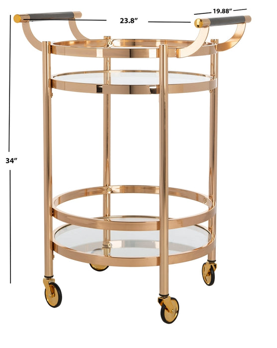 Sienna  2 Tier Round Bar Cart/Gold - Cool Stuff & Accessories