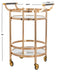 Sienna  2 Tier Round Bar Cart/Gold - Cool Stuff & Accessories