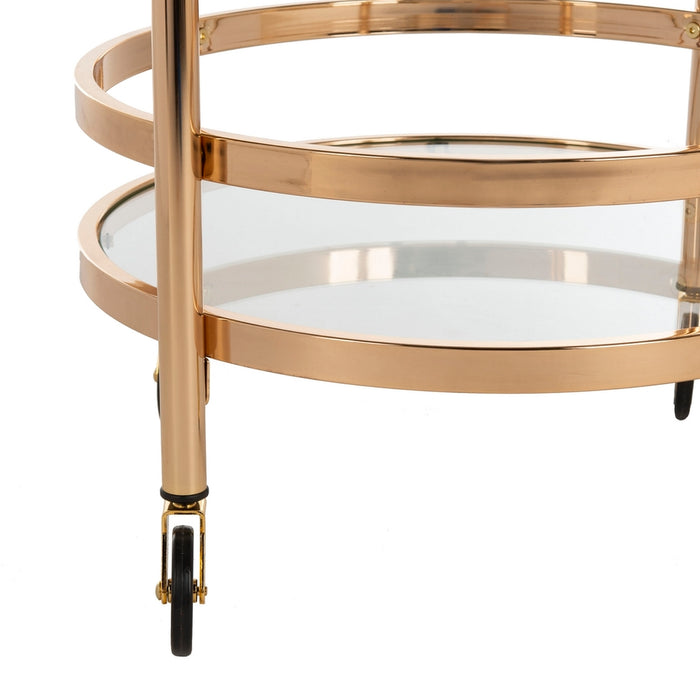 Sienna  2 Tier Round Bar Cart/Gold - Cool Stuff & Accessories