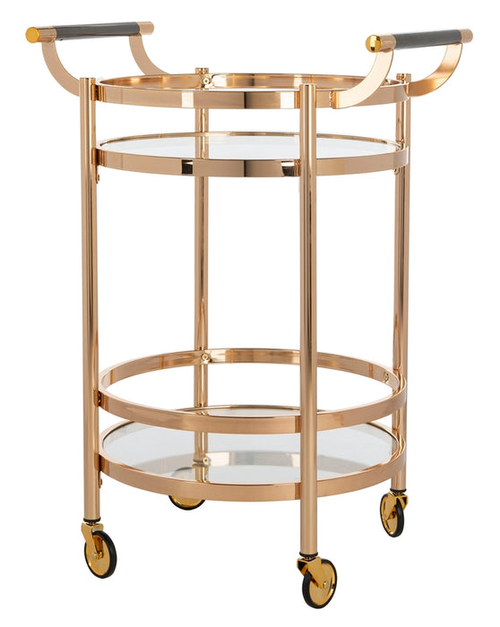 Sienna  2 Tier Round Bar Cart/Gold - Cool Stuff & Accessories