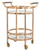 Sienna  2 Tier Round Bar Cart/Gold - Cool Stuff & Accessories