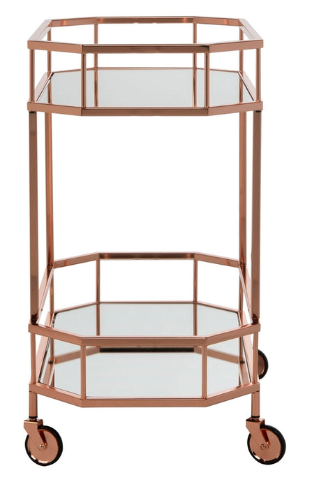 Silva 2 Tier Octagon Bar Cart/Rose Gold - Cool Stuff & Accessories