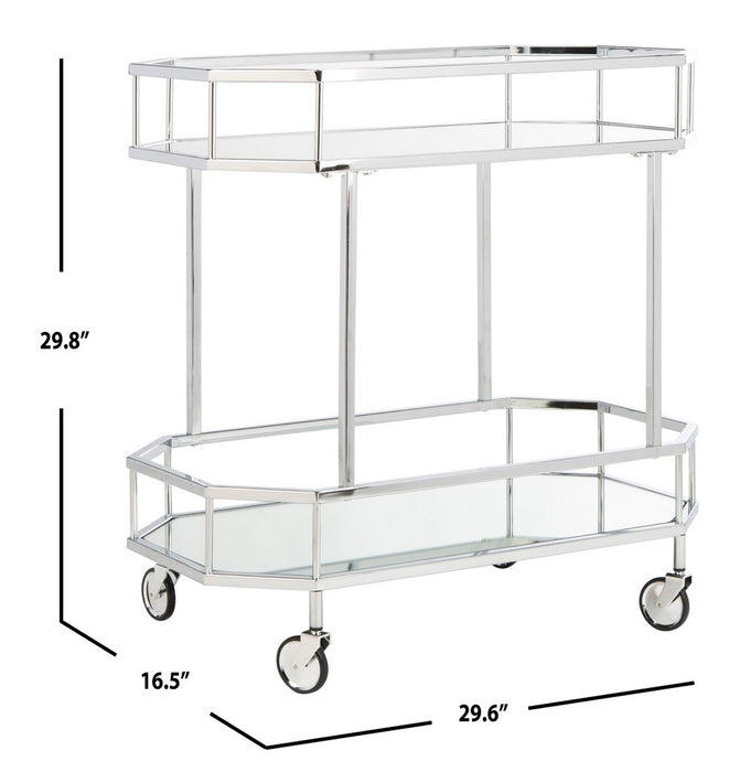 Silva 2 Tier Octagon Bar Cart/Silver - Cool Stuff & Accessories