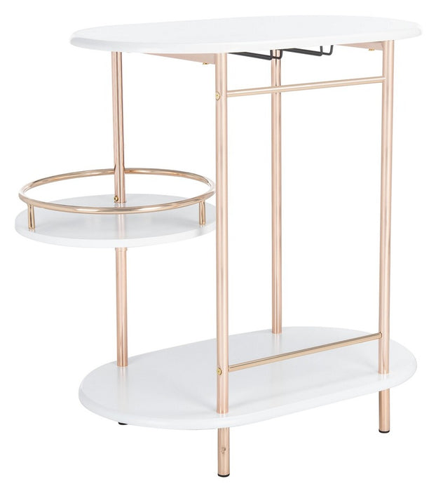 Iva 3 Tier Swivel Bar Table/White Gold - Cool Stuff & Accessories