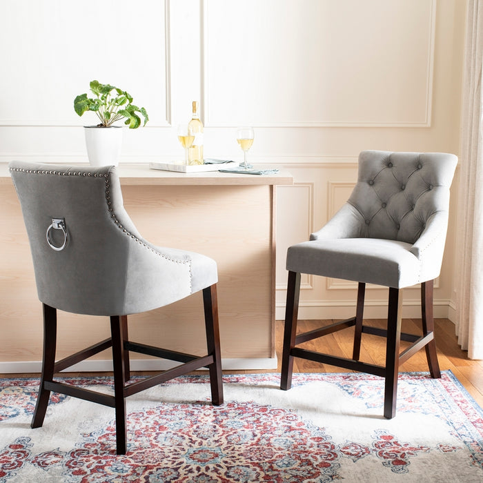 Eleni Tufted Wing Back Counter Stool/Grey - Cool Stuff & Accessories