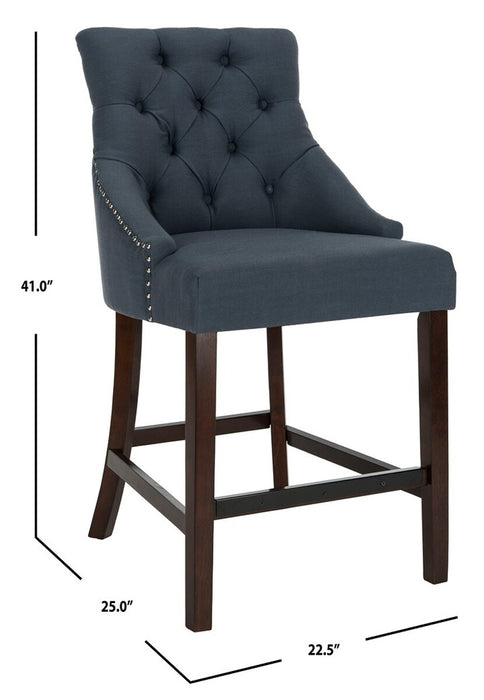 Eleni Tufted Wing Back Counter Stool/Navy - Cool Stuff & Accessories