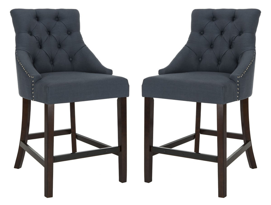 Eleni Tufted Wing Back Counter Stool/Navy - Cool Stuff & Accessories