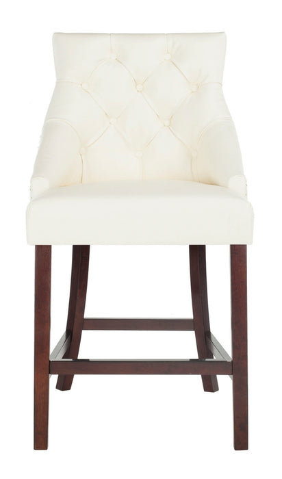 Eleni Tufted Wing Back Counter Stool/White - Cool Stuff & Accessories