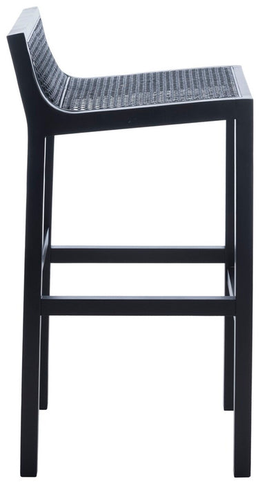 Saito Low Back Cane Bar Stool/Black