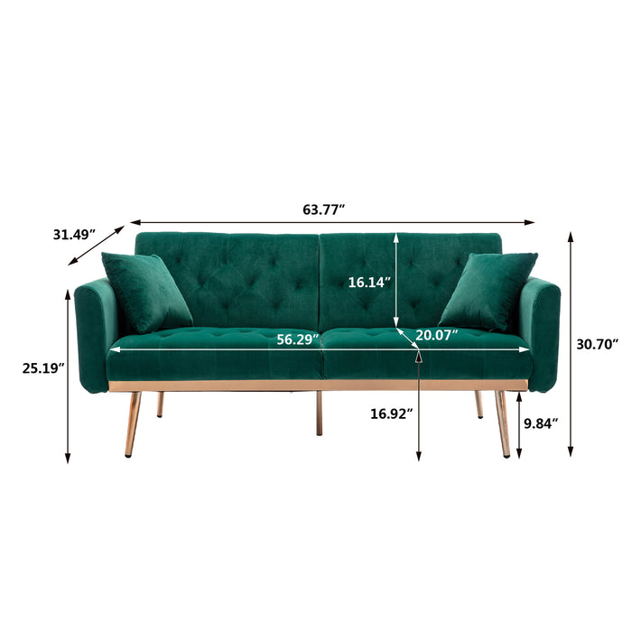 Kent Velvet Sofa/ Green