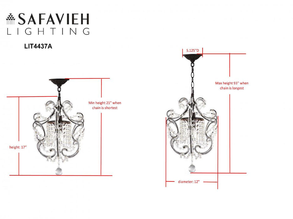 LUNA 1 LIGHT BROWN 12 INCH DIA ADJUSTABLE CHANDELIER - Cool Stuff & Accessories