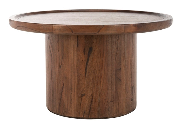 Devin Round Pedestal Coffee Table/ Dark Walnut - Cool Stuff & Accessories