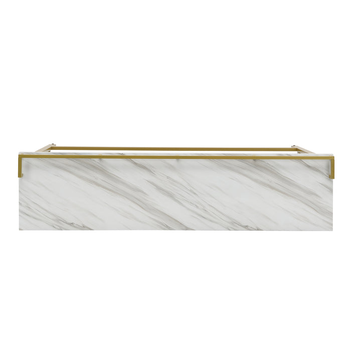 Modern 4 Piece Counter Height Extra Long Console Dining Table Set/ White/ Gold