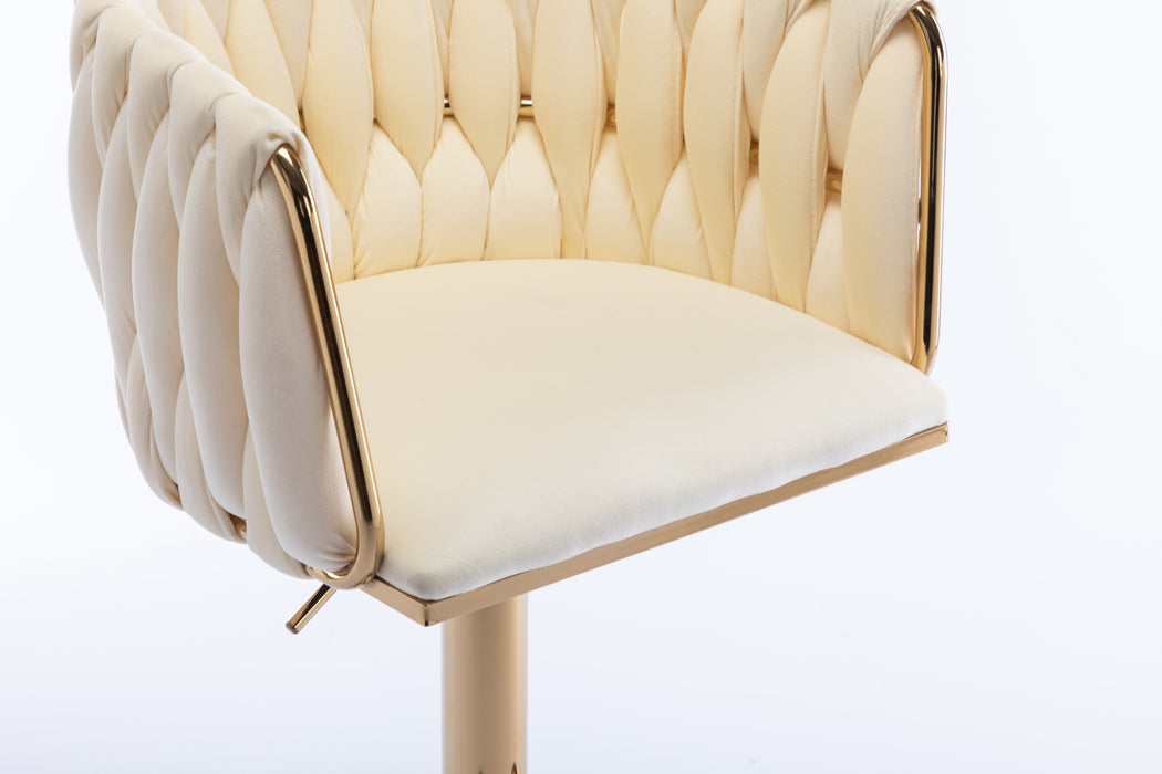 Set of 2 Bar Stools/ Ivory