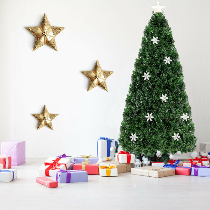 6 Feet LED Optic Artificial Christmas Tree with Snowflakes