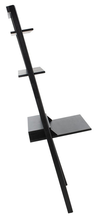 Pamella 2 Shelf Leaning Desk/ Black