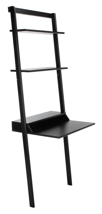 Pamella 2 Shelf Leaning Desk/ Black
