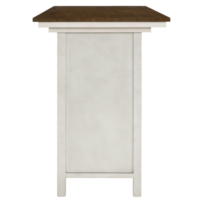 Farmhouse 3 Piece Counter Height Dining Table Set/ Walnut/ White