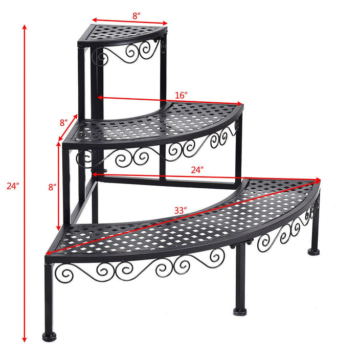 3-Tier Corner Metal Flower Ladder Plant Stand - Cool Stuff & Accessories