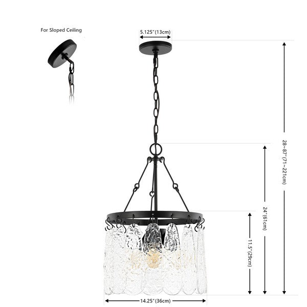 Thryssa Chandelier/ Black/ Clear