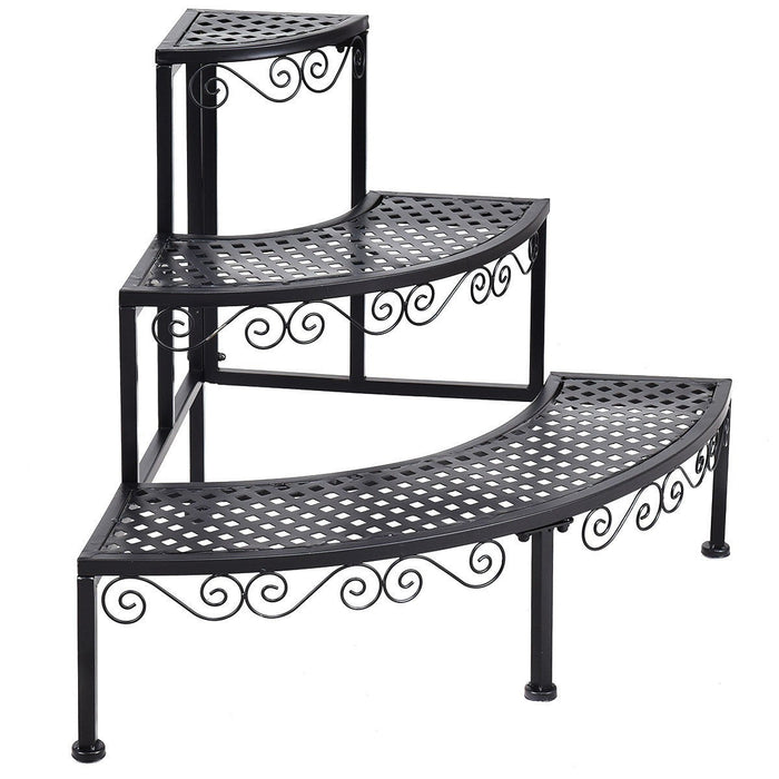 3-Tier Corner Metal Flower Ladder Plant Stand - Cool Stuff & Accessories