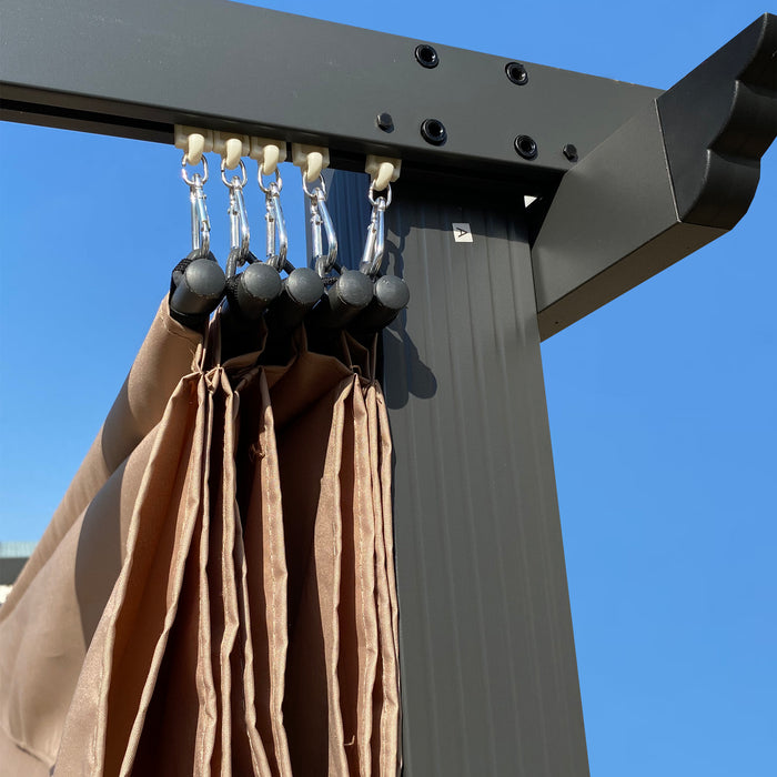13 x 10 Ft Outdoor Pergola With Canopy/Beige
