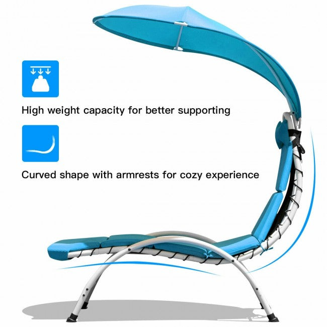 Chaise Lounger Chair with Canopy/Blue