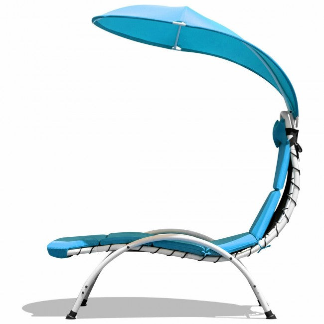 Chaise Lounger Chair with Canopy/Blue