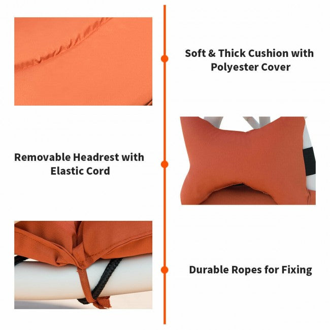 Chaise Lounger Chair with Canopy/Orange