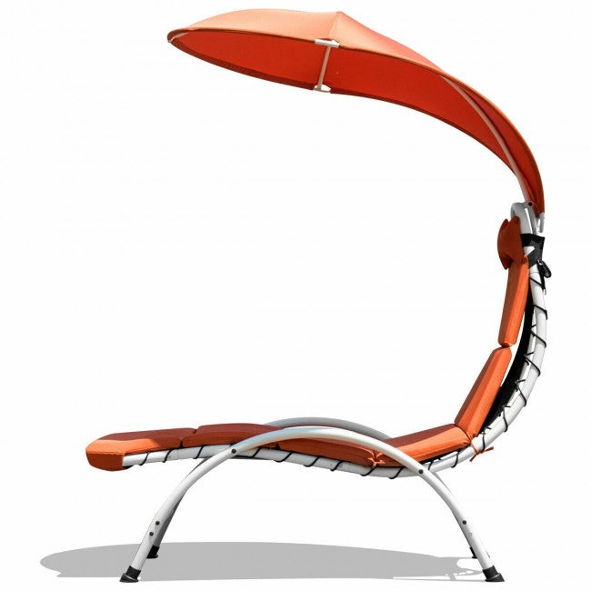 Chaise Lounger Chair with Canopy/Orange