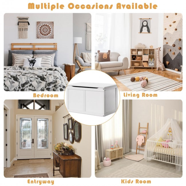 Wooden Chest Organizer Toy Storage Box/White