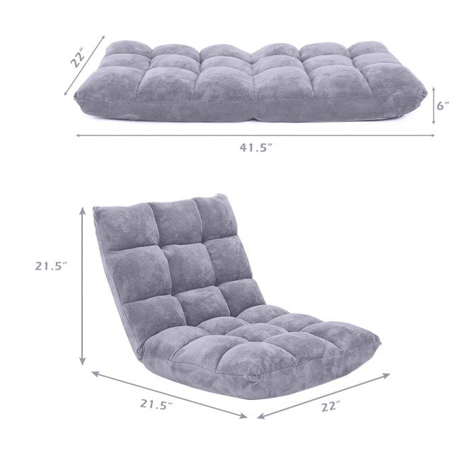 14 Position Adjustable Cushioned Floor Chair/Grey