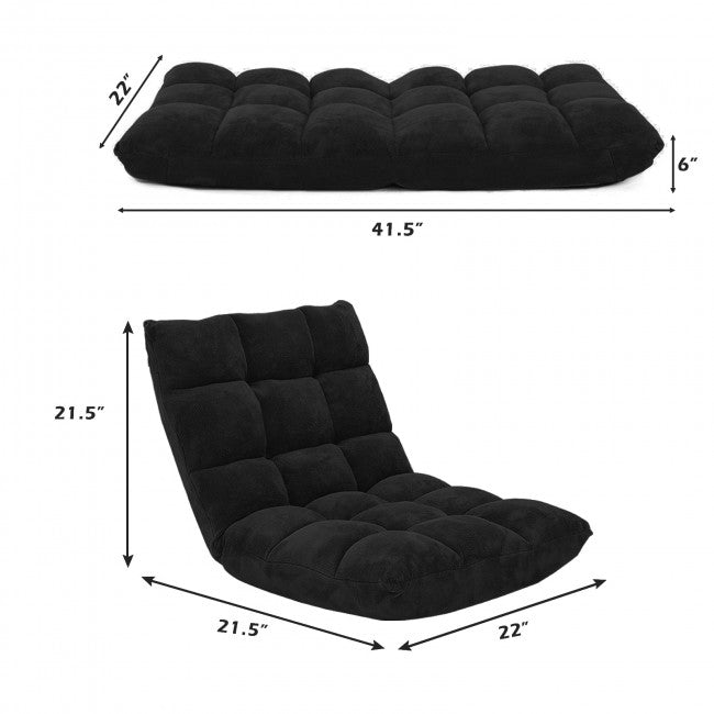 14 Position Adjustable Cushioned Floor Chair/Black