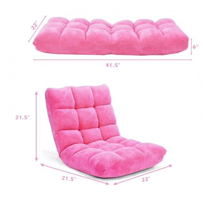 14 Position Adjustable Cushioned Floor Chair/Pink