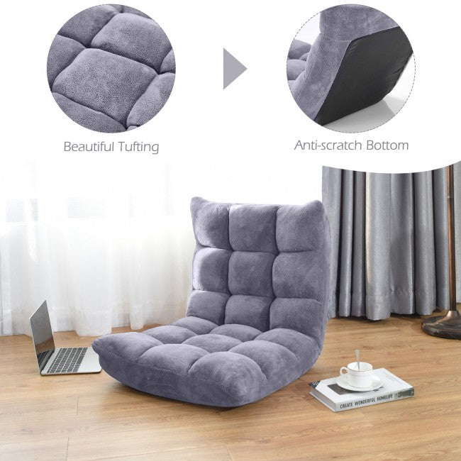 14 Position Adjustable Cushioned Floor Chair/Grey