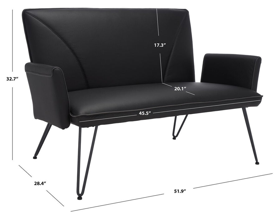 Johannes Mid Century Modern Leather Settee