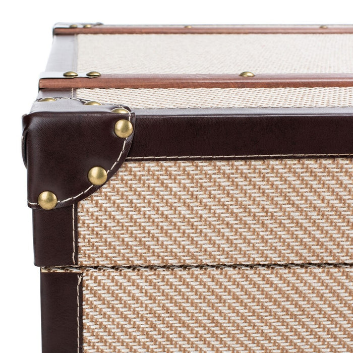 Zoe Coffee Table Storage Trunk With Wine Rack/Beige - Cool Stuff & Accessories