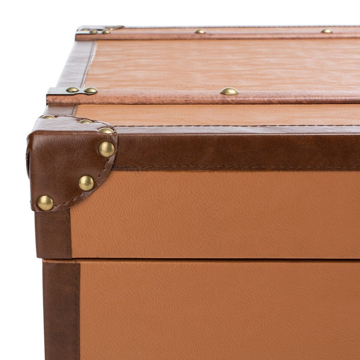 Zoe Coffee Table Storage Trunk With Wine Rack/Cognac - Cool Stuff & Accessories