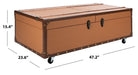 Zoe Coffee Table Storage Trunk With Wine Rack/Cognac - Cool Stuff & Accessories