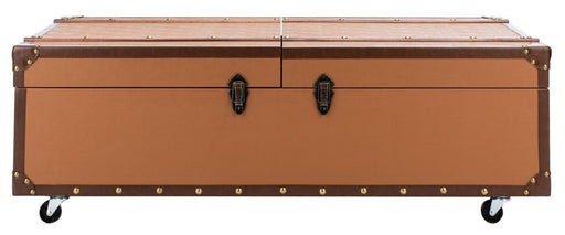 Zoe Coffee Table Storage Trunk With Wine Rack/Cognac - Cool Stuff & Accessories